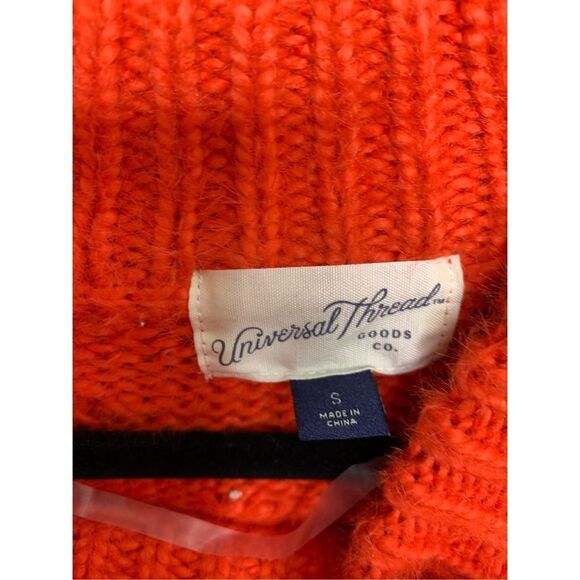 Universal Thread Polka Dot Orange Knit Sweater Size S - Picture 3 of 6